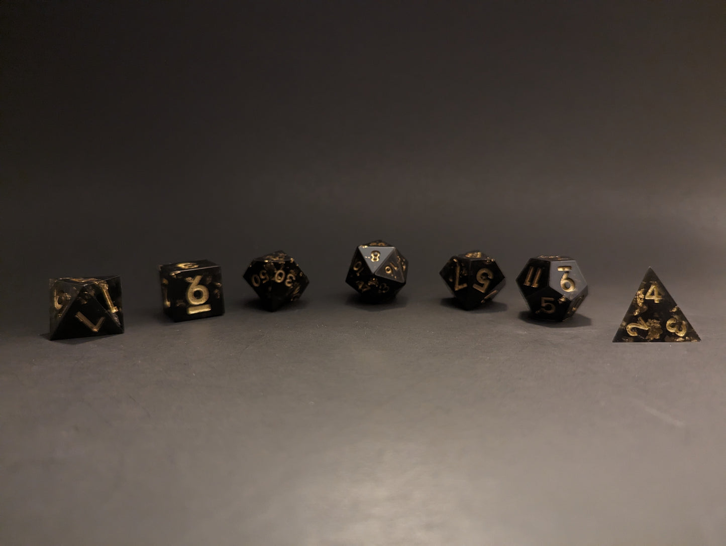 Tabletop Gaming Resin Dice: Golden Oblivion